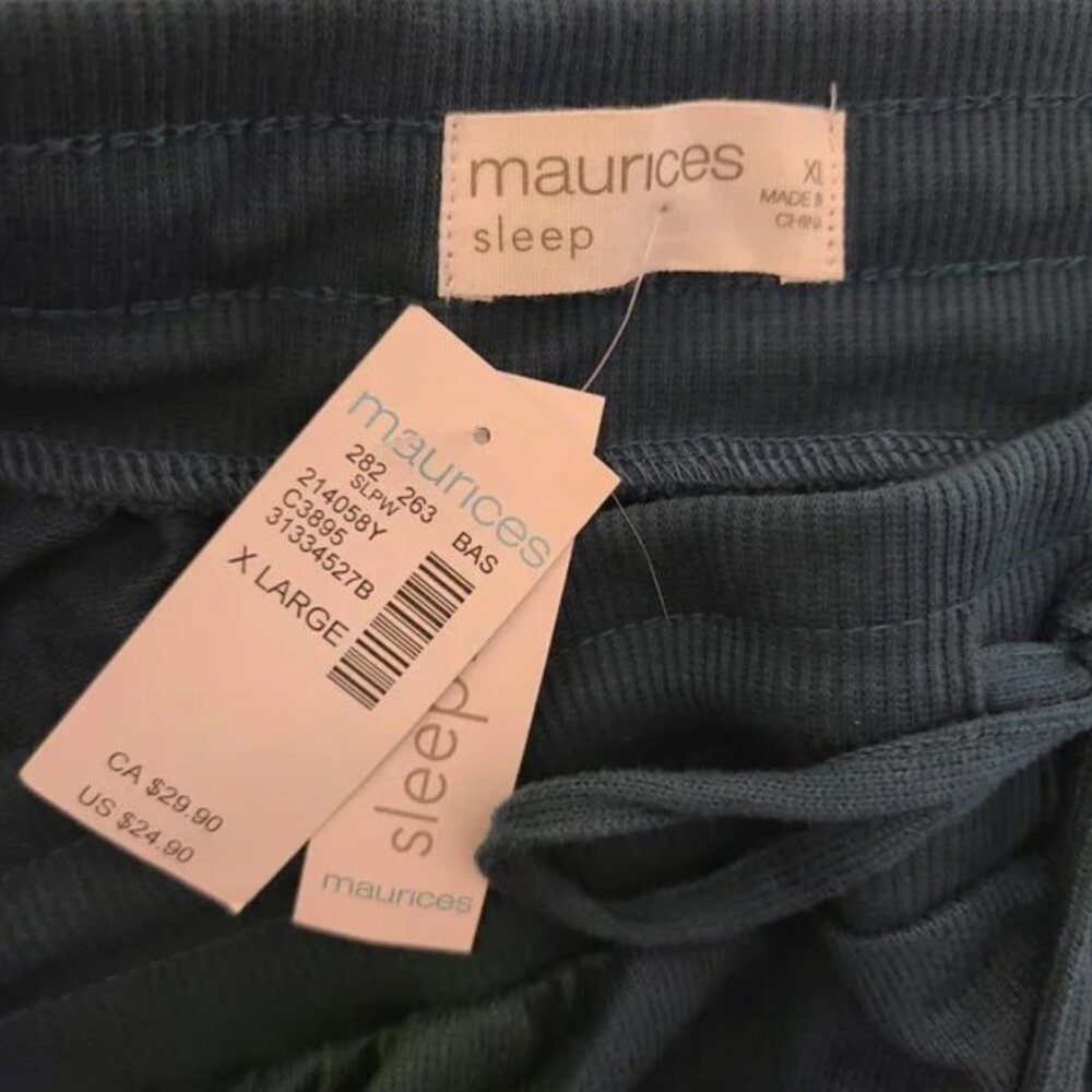 MAURICES SLEEP WOMENS GREEN PAJAMA PANTS - XL - Picture 3 of 3